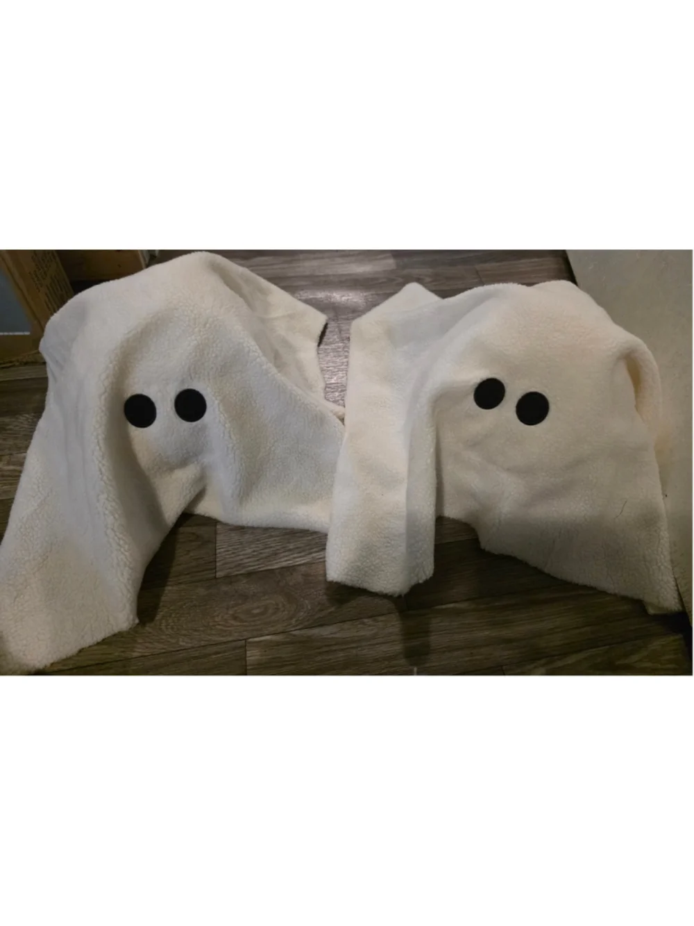 Set of Two Ghost Throw Pillows White Black Shepra